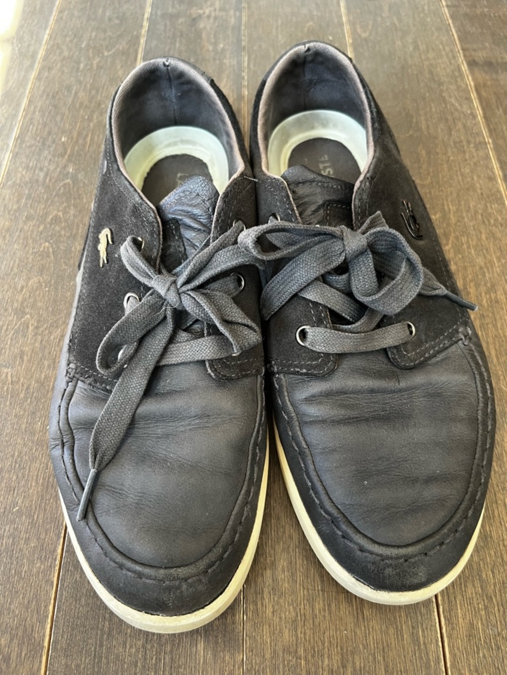 Lacoste Men's Black Suede & Leather Boat Shoes